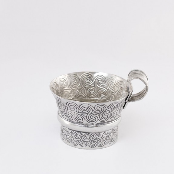 Mycenaean Cup Silver plated copper replica 10×14x10 cm - BR056COD0128 Mycenaean Cup Silver plated copper replica 10×14x10 cm - BR056COD0128