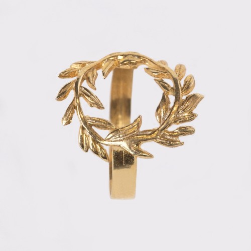 Greek Olive wreath ring -silver gold plated DA049DA000.3.75.GR