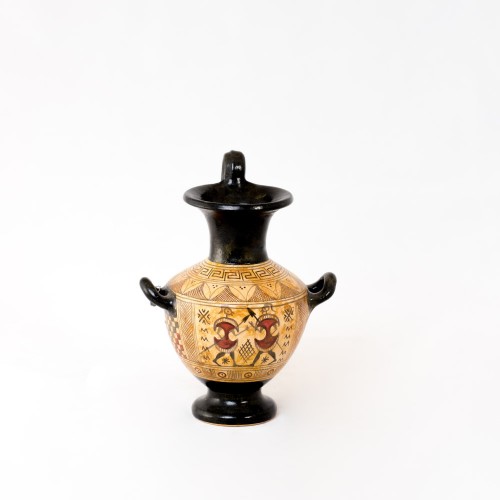 Three-handles geometric handmade ceramic Hydria - GV058COD119