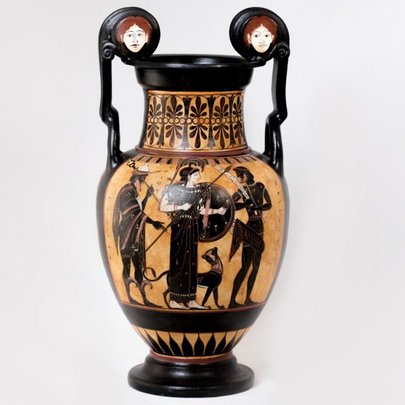 ATHENA AND HERCULES BLACK FIGURE AMPHORA CLV058C0DPH19 ATHENA AND HERCULES BLACK FIGURE AMPHORA CLV058C0DPH19