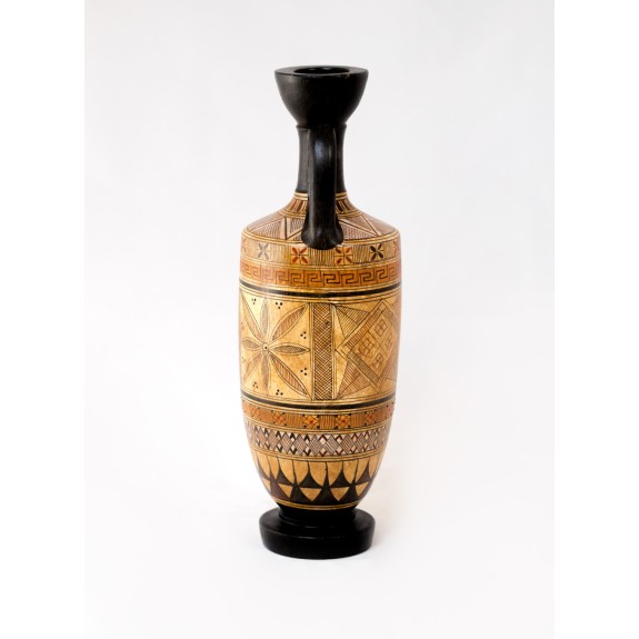 geometric handmade ceramic Lekythos - GV058COD134-16