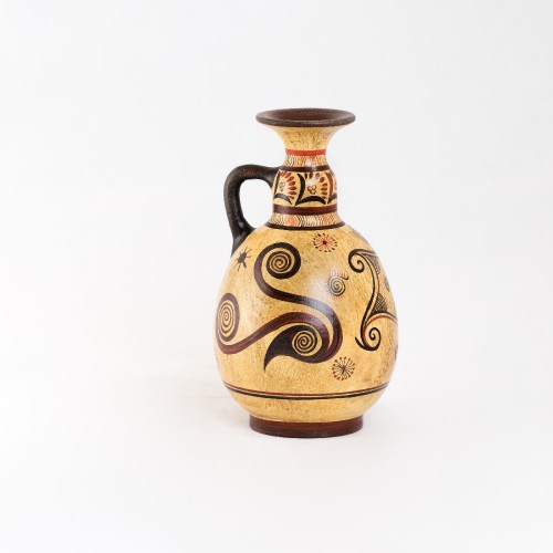 Minoan ceramic olpe with spirals - MYC065COD103/12