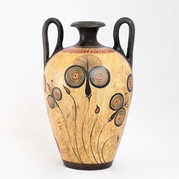 Minoan ceramic amphora Decorated with spirals and flowers - SZ PH74 MYC065COD104/ Minoan ceramic amphora Decorated with spirals and flowers - SZ PH74 MYC065COD104/