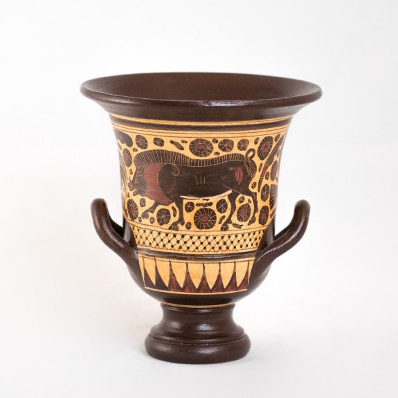 handmade ceramic Corinthian krater - CORV058COD91 handmade ceramic Corinthian krater - CORV058COD91